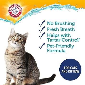 Arm & Hammer Complete Care Cat Dental Kit, Tuna Flavor Enzymatic Cat Toothpaste, Dual-Head Toothbrush & Finger Brush, Baking Soda + Calcium, Fluoride-Free Formula, 2.5 oz