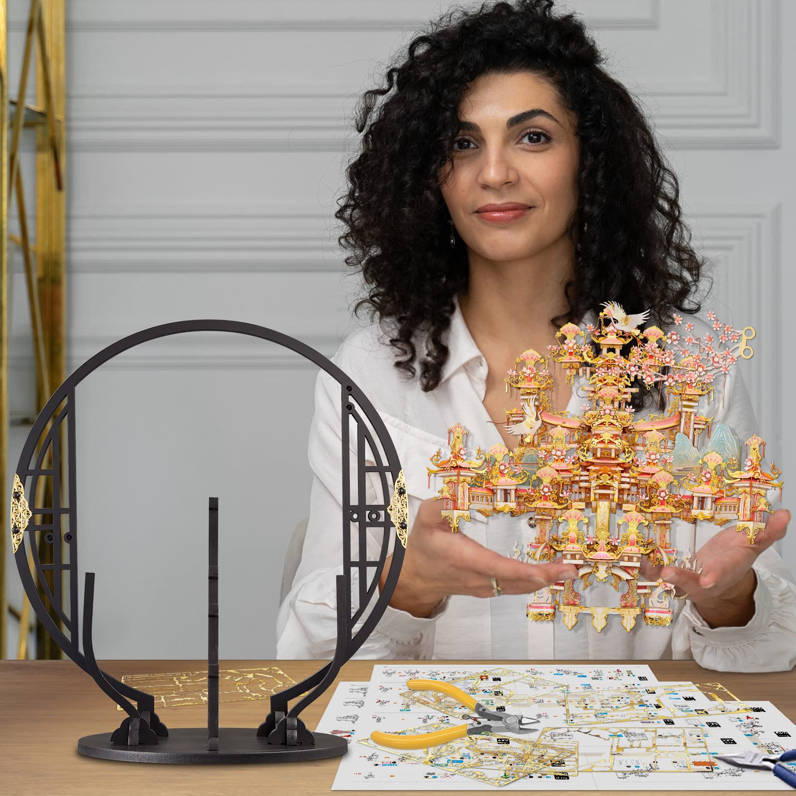 Piececool Xanadu, puzzle 3D per adulti, kit di costruzione di modellini in metallo, stimolante rompicapo in metallo 3D, kit fai da te, regali creativi e decorazioni cinesi per la casa