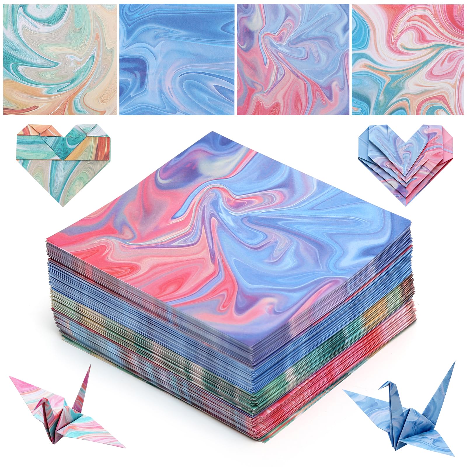 400 Sheets Gradient Origami Paper, 4 Styles, 9.5 x 9.5 cm