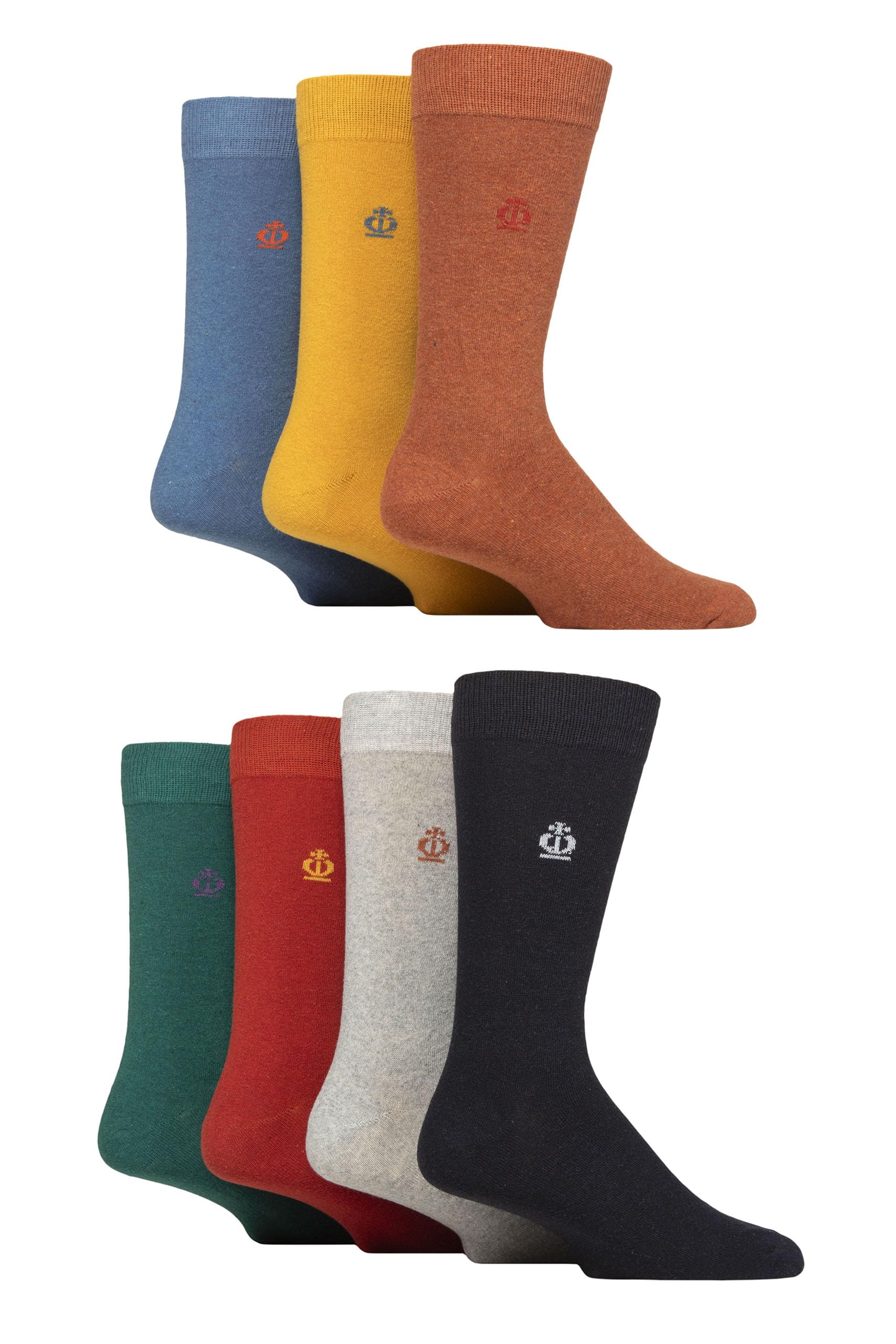 Jeff Banks Men's Fashion Plain Recycled Cotton Socks Pack Of 7 (Uk, Numeric, 7, 11, Regular, Regular, )