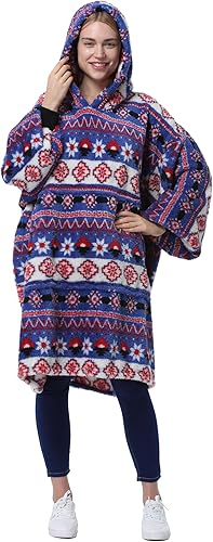 Miniatura 3 de Catalonia Sudadera con Capucha Manta Extragrande, Sudadera de Forro Polar con Bolsillo Frontal Grande, para Adultos Hombres Mujeres