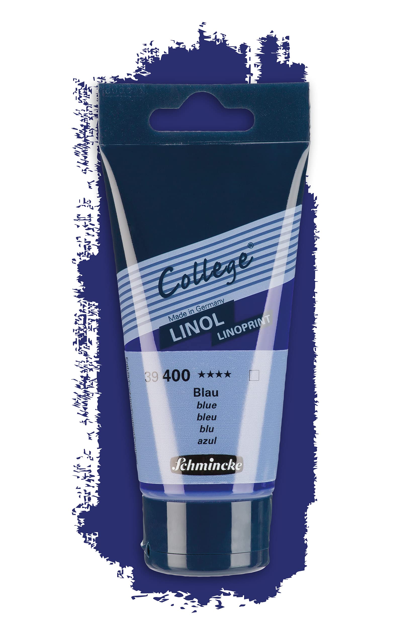 Schmincke - College® Linol, blu, tubetto da 75 ml, 39400013, inchiostro per linoleografia qualità studio per artisti, a base d’acqua, quasi inodore, resistente alla luce, stampa uniforme