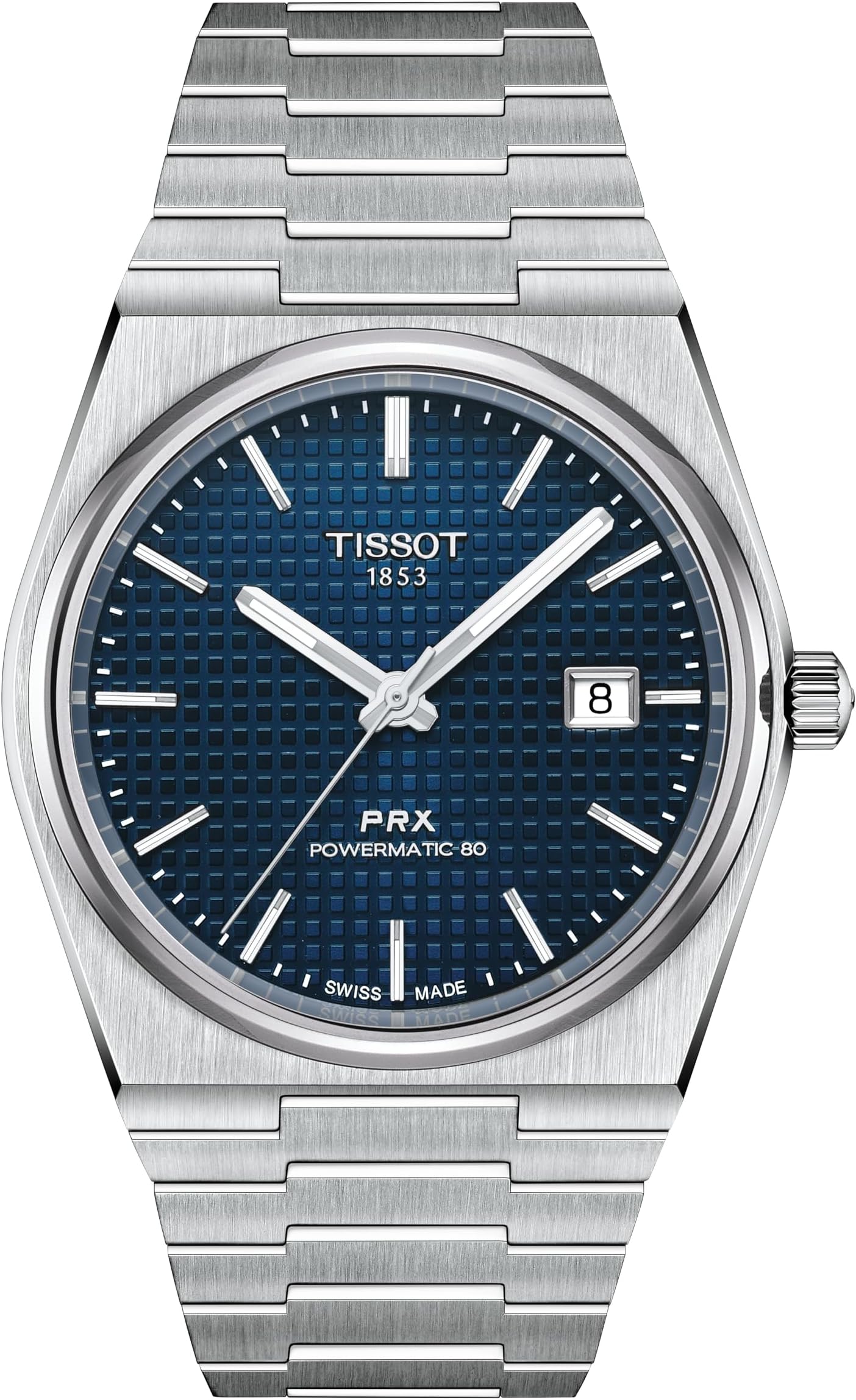 PRX Swiss Automatic Watch for Men, Blue Dial, Stainless Steel, 40 mm Case, T1374071104100