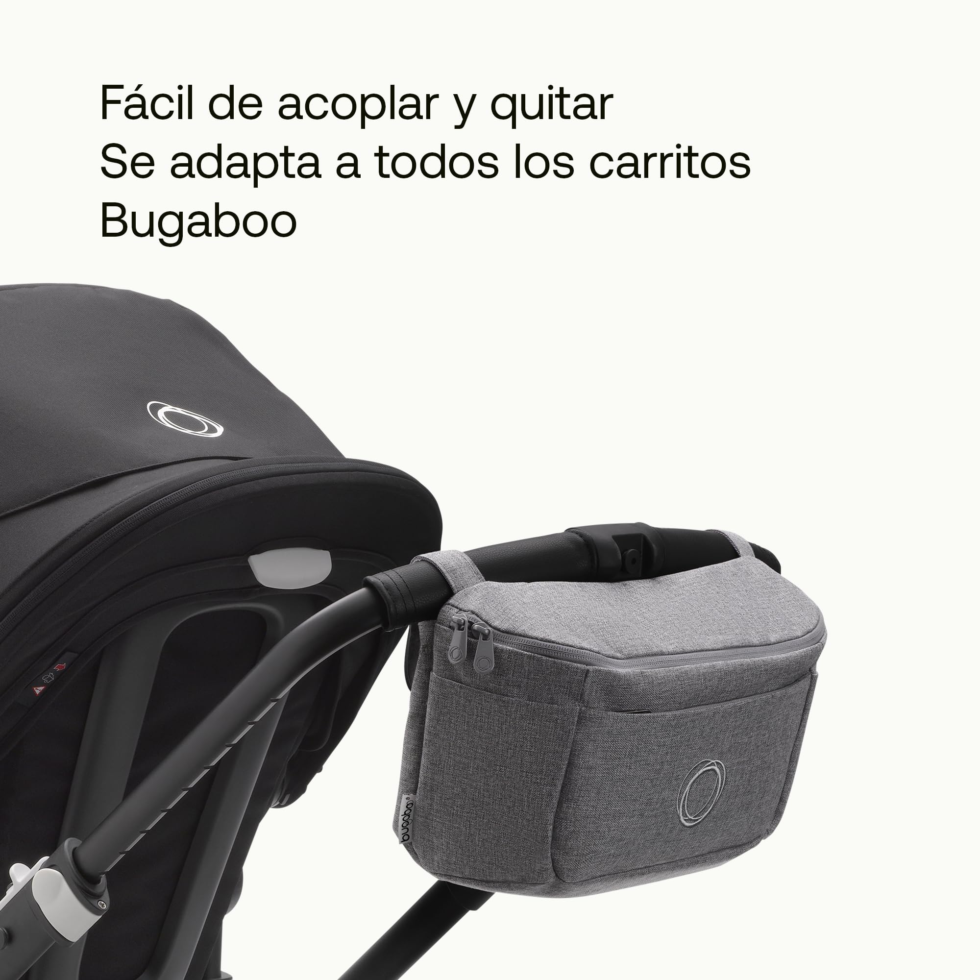 Bugaboo Bolso Organizador de carrito con múltiples bolsillos de fácil acceso, accesorio imprescindible para todos los artículos esenciales de tu bebé en Grey Melange