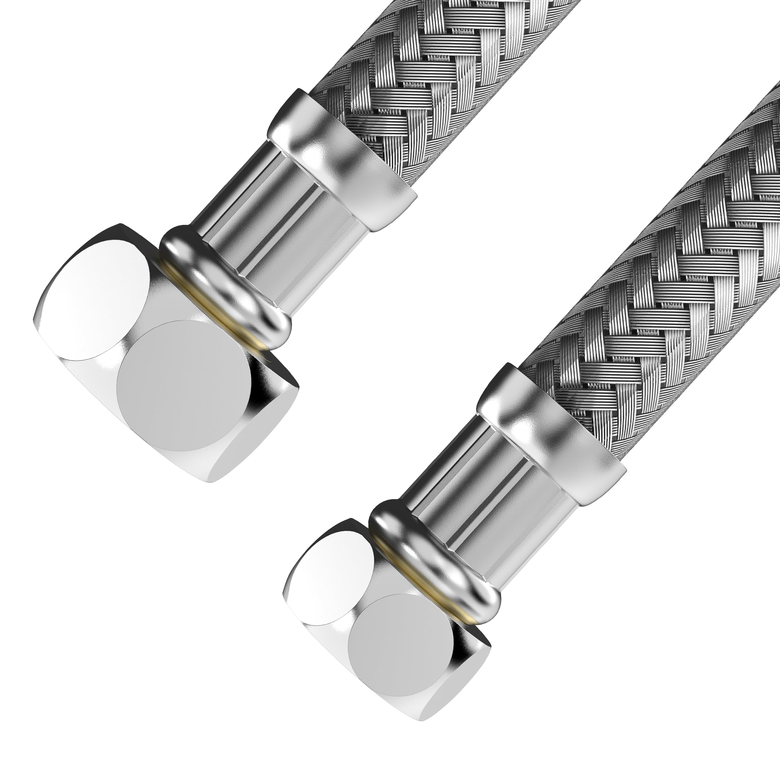 VARIOSAN Flex Hose 17529, 3/8 Inch Coupling Nut x 1/2 Inch Coupling Nut, 200 mm, Stainless Steel Sheath, DVGW Certified, Drinking Water, Flexible Armored Hose