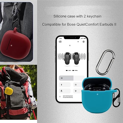 Miniatura 3 de Funda Glow para auriculares Bose QuietComfort II (brilla en la oscuridad), funda de silicona fluorescente para buscador de artículos, soporte