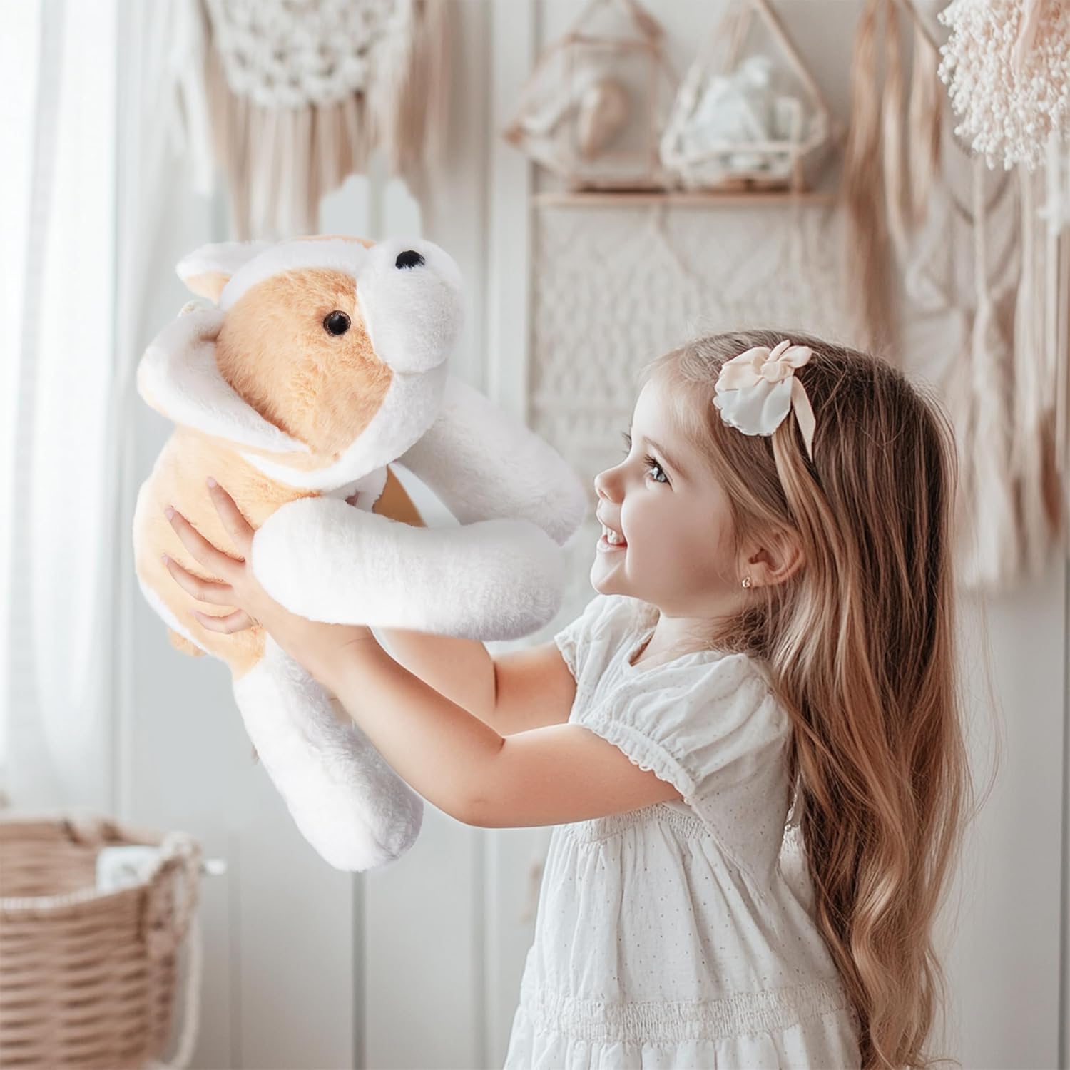 Niuniu Daddy 20" | 3.3 Pound Weighted Corgi Stuffed Animals for Kids Adults, Soft Corgi Plush Toy for Toddler Teens, Fluffy Lap Animal Body Pillow with All Ages for Present Christmas Easter Birthday - Image 7