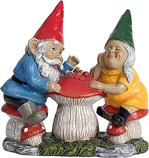 Garden Gnome Statue for Outdoor Decoration, Couple Gnome Figurine on Mus...