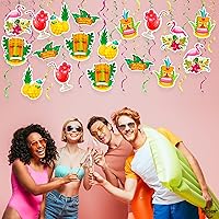 Vista 8 de KatchOn, Remolinos colgantes hawaianos de Tiki – Paquete de 30, sin bricolaje Decoraciones de fiesta Tiki Decoraciones de fiesta hawaiana