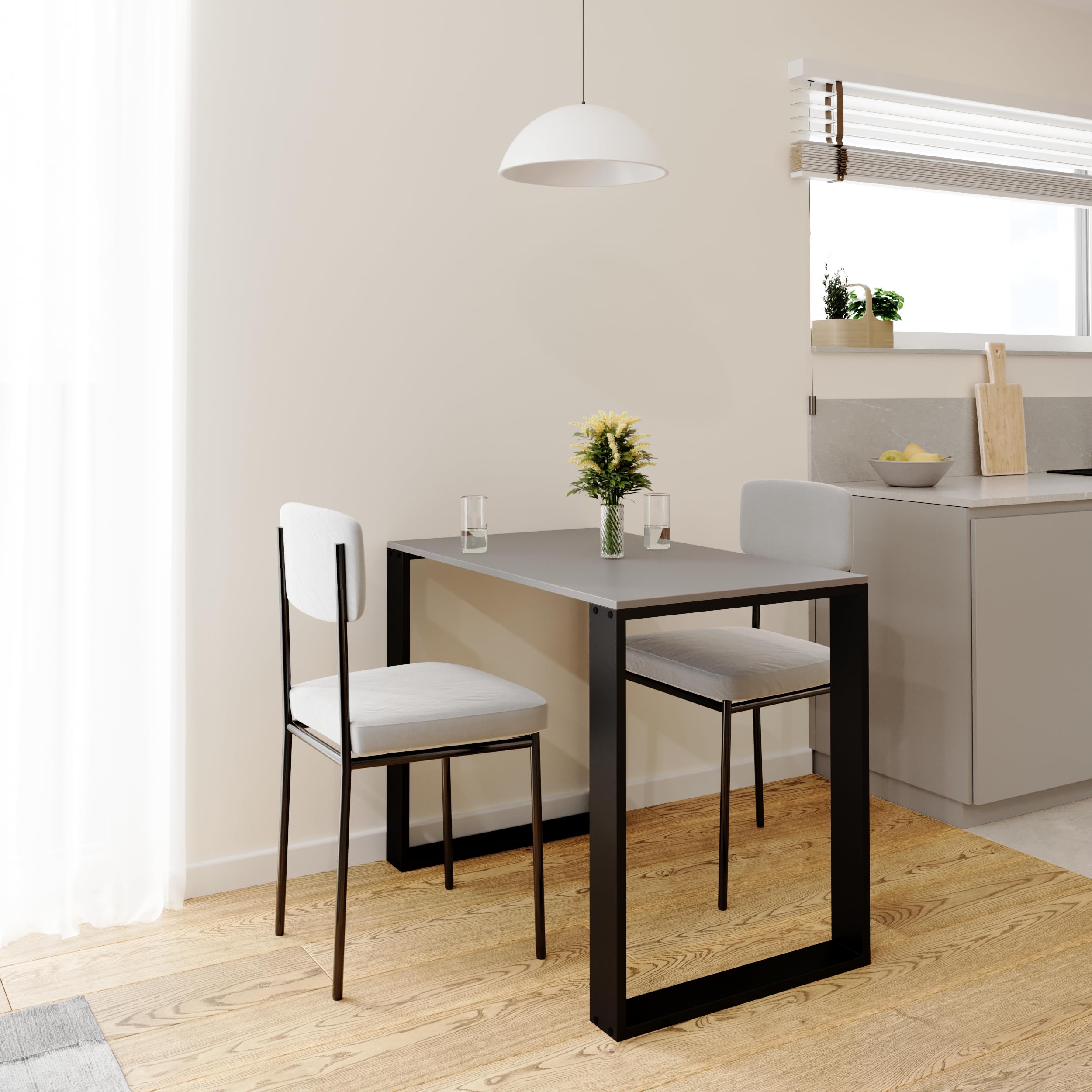 AKKE Tavolo da Pranzo Cucina Grigio chiaro 70x40cm