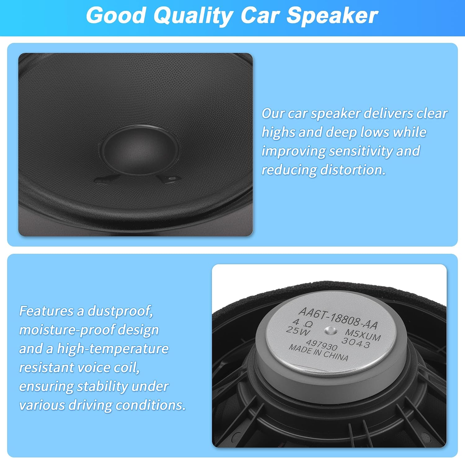 1 Pcs Car Door Speakers for Ford Fusion 2013-2020 for Ford for Mustang 2015-2016 Door Radio Speaker No.DS7Z18808D/DS7Z18808F