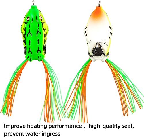 Miniatura 4 de Rikiamru Señuelos de pesca de rana suave cebo para lucio, cabeza de serpiente, trucha, agua salada, Swimbait