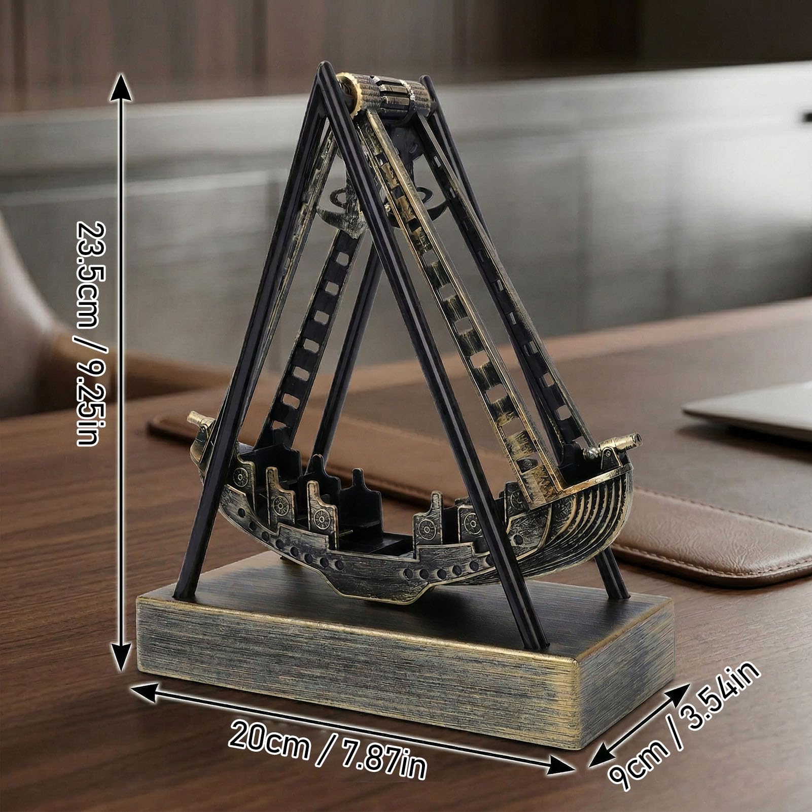 Bewinner Schaukelboot-Modell, Perpetuum Mobile, Batteriebetriebene Tischdekoration für das Heimbüro – Lebendiges Kinetisches Kunstspielzeug aus ABS, Einzigartiges Geschenk für Bootsbegeisterte