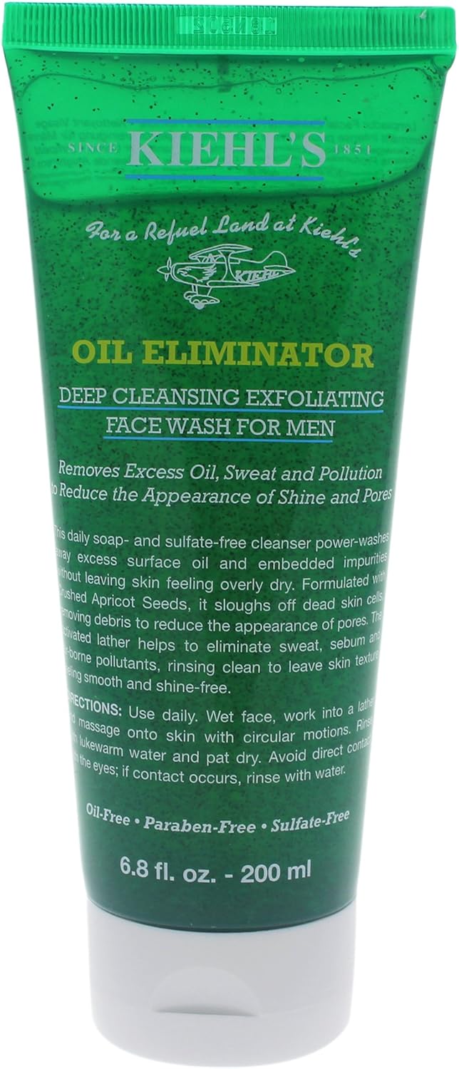 Kiehl's Men Oil Eliminator, Deep Cleansing, Exfoliating Face Wash 200