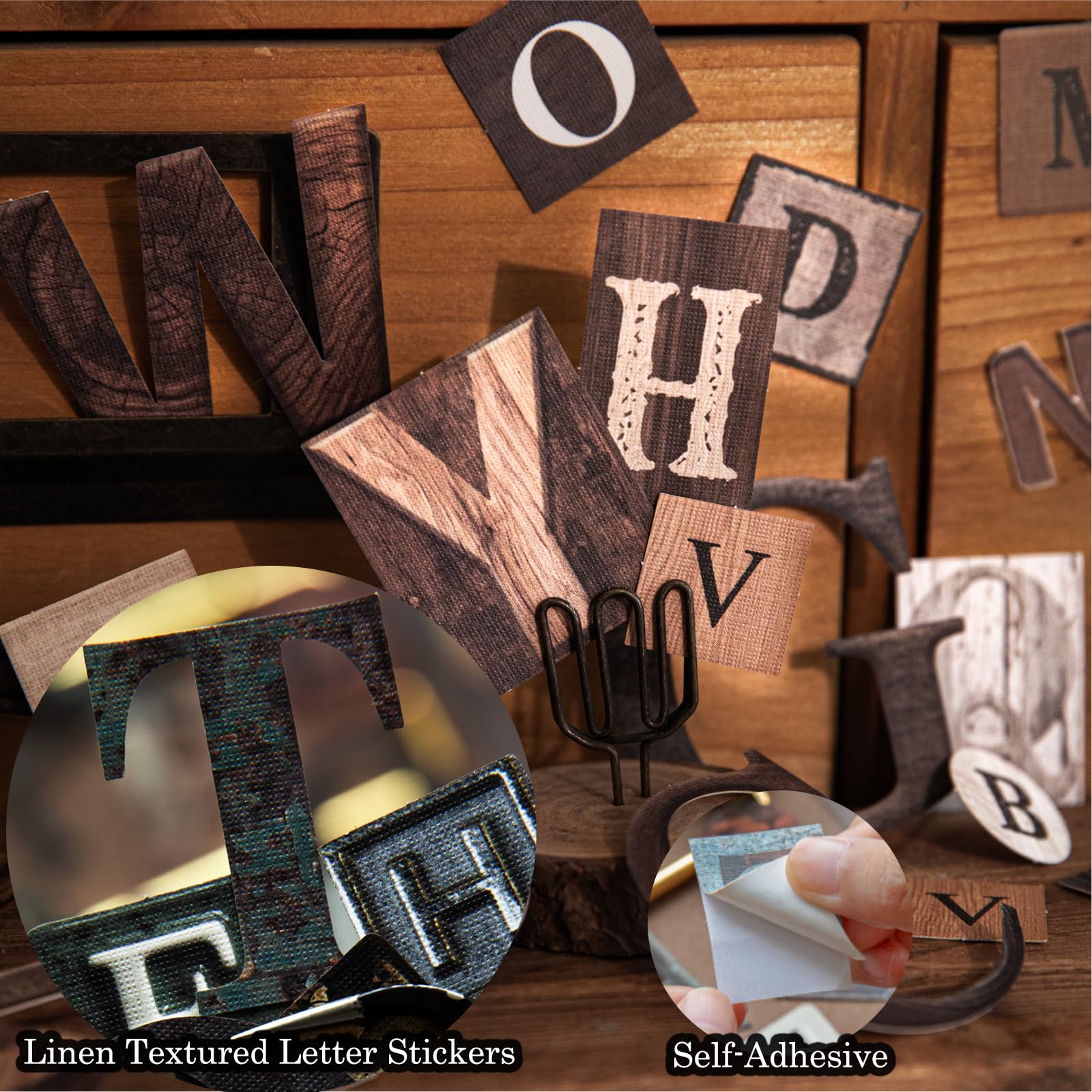 312 szt. naklejek z literami alfabetu do scrapbookingu, 6 motywów, lniane, teksturowane, estetyczne naklejki dla dorosłych, urocze naklejki do scrapbookingu, artykuły do dziennika, pamiętnika