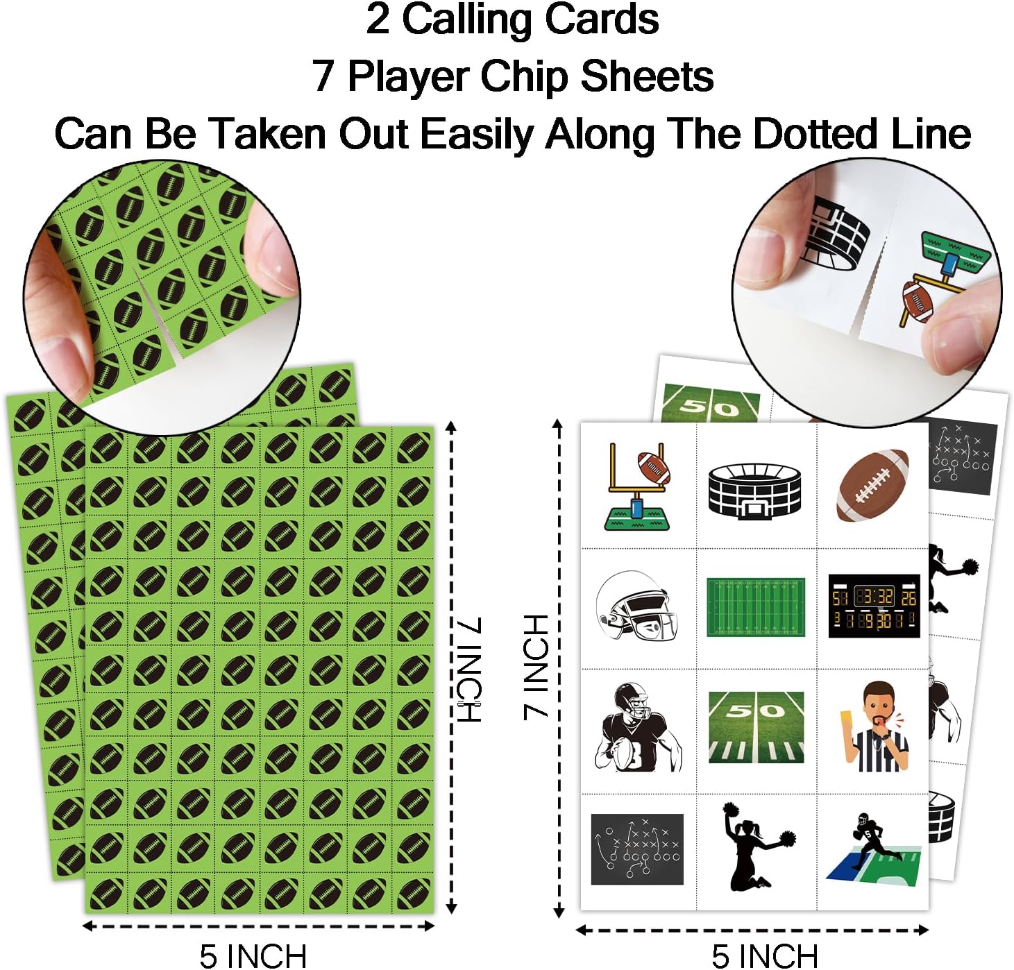 Football Party Bingo Game Cards(24 Players), Sport Themed Bingo Card for Family Friend Adult, Large Group Holiday Party Activity Favor Decoration Supplies -009 - Image 2