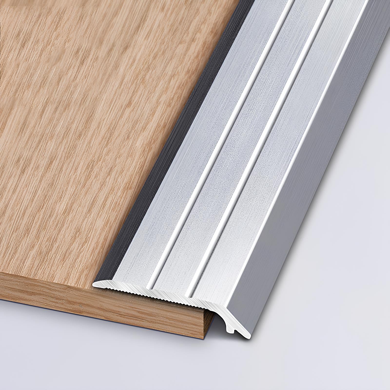 Metal Floor Transition Strip, Aluminum Threshold for Doorways for Gaps from 2-5mm, for Doorways Ramp Tile Wood Vinyl Laminates(Silver)