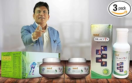 Vediva Ayurveda Orthyu Balm & Dr Activ Pain Relief OIl Combo Pack of 3