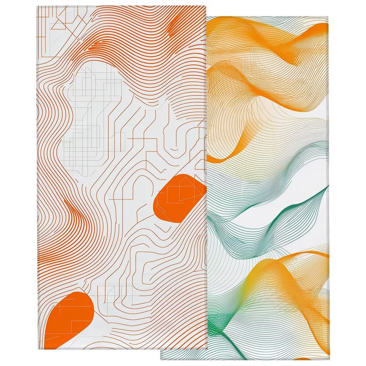 Telo Mare Microfibra, Telo Mare Grande 100x200cm 2 Pezzi, Asciugamano Palestra Donna Asciugatura Rapida, Antisabbia Asciugamano Microfibra, Leggero Asciugamani Palestra per Regalo (Moderno) -4366
