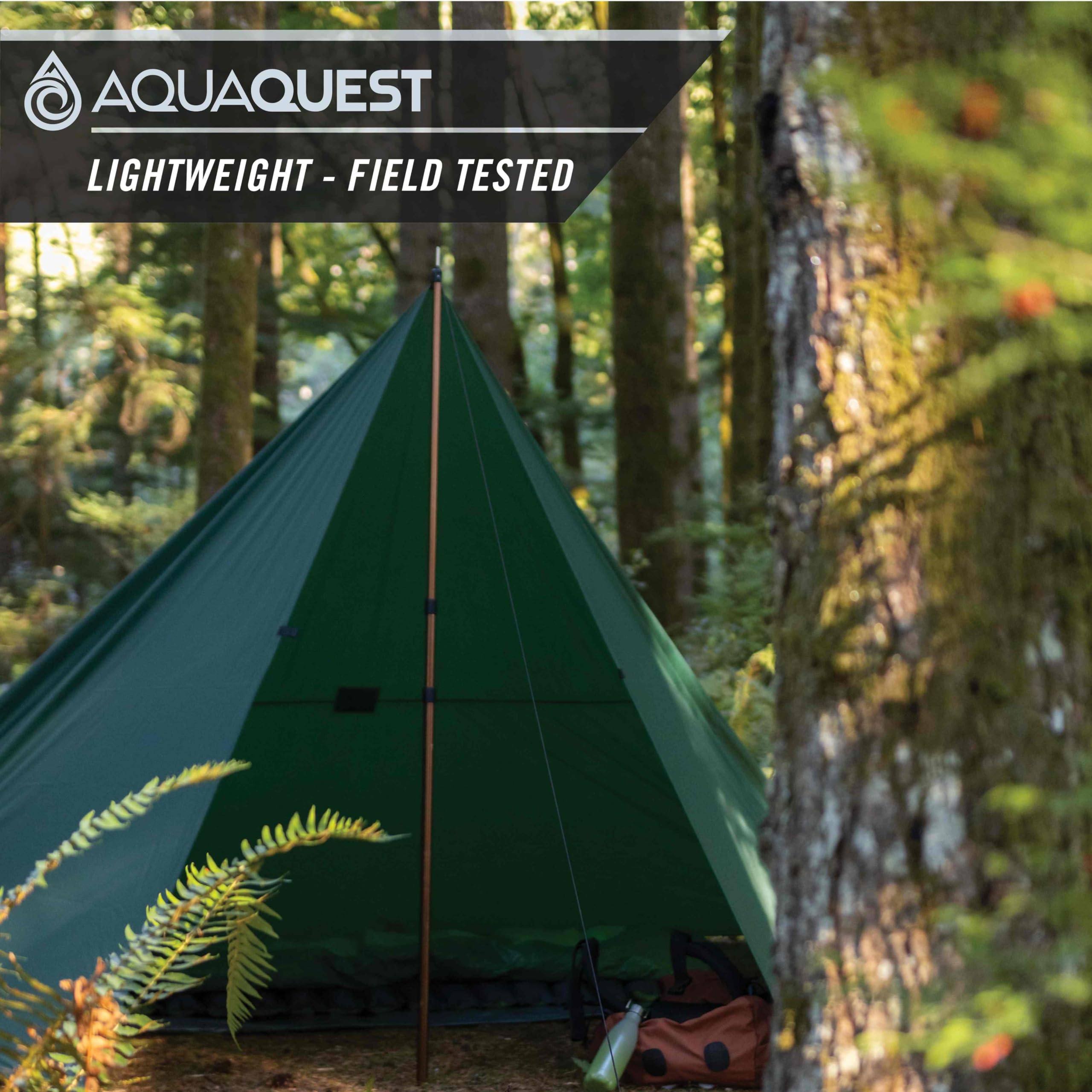 Aqua Quest Safari Tent Tarpaulin - 100% Waterproof Lightweight 