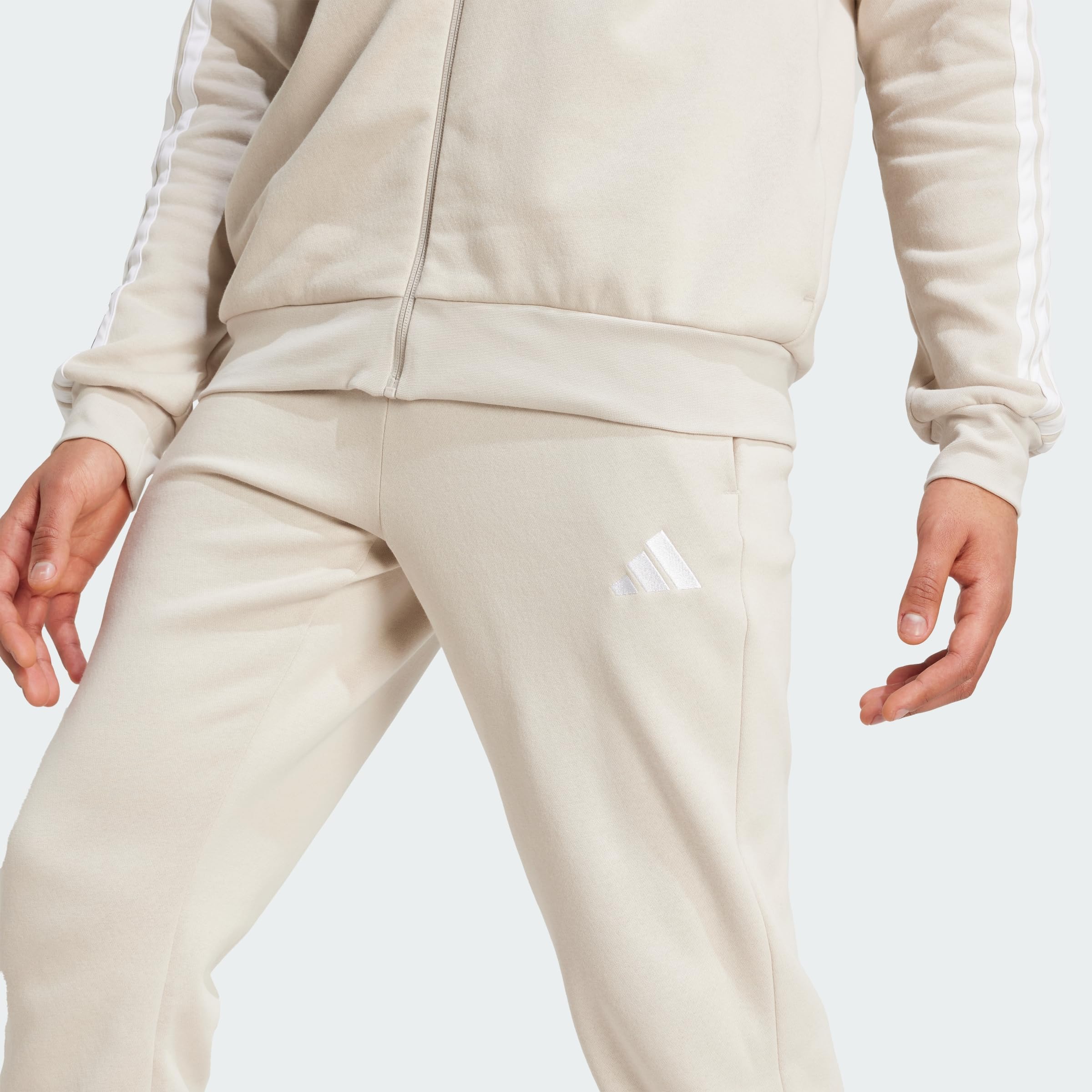 adidas Uomo SPORTSWEAR BASIC 3 STRIPES FLEECE TRACKSUIT, Wonder Alumina, S