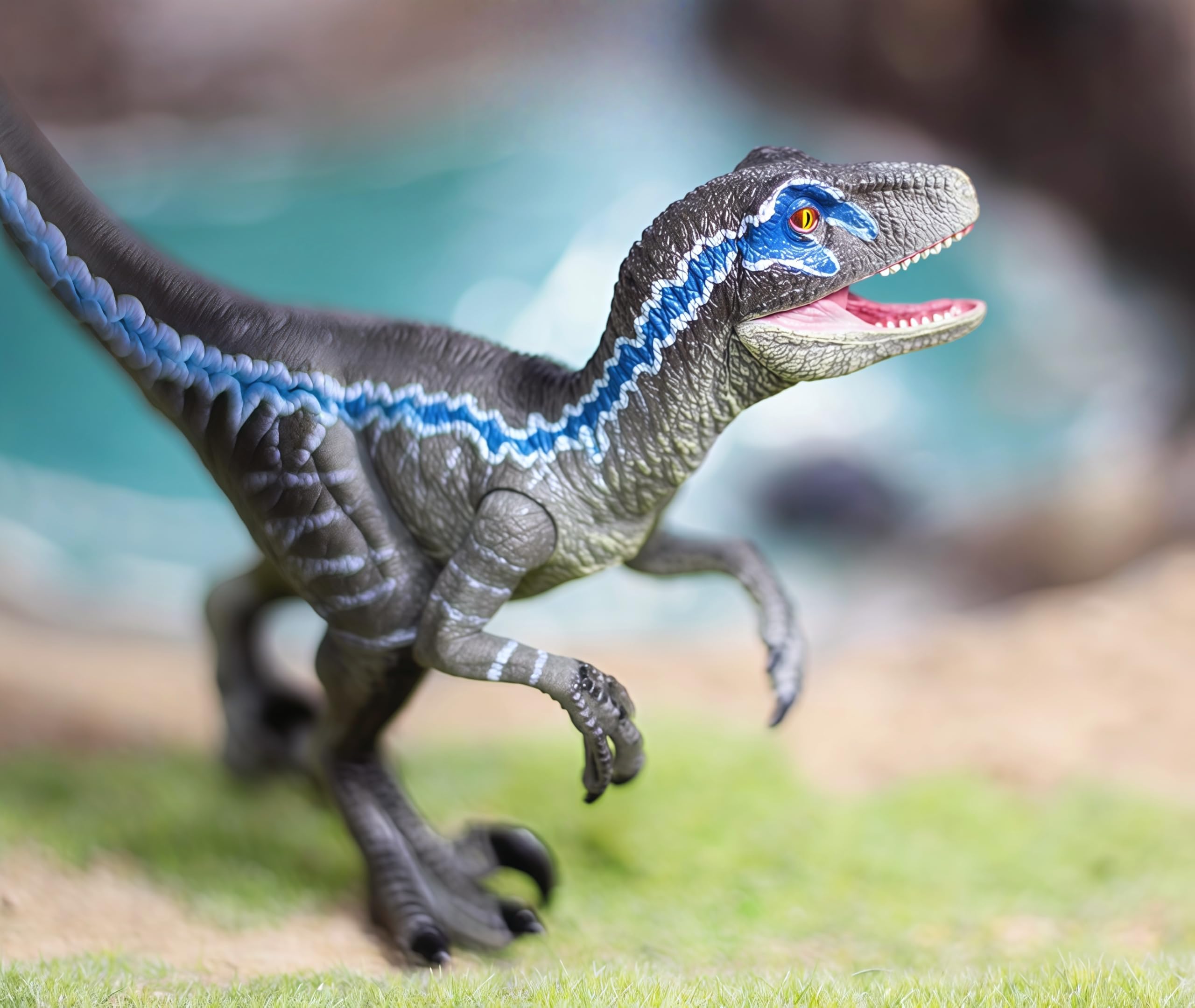 Gemini&Genius Velociraptor Dinosaur Toy for Kids, Raptor Dinosaur Toy Figure with Moveable Jaw and Hands, Realistic and Solid Velociraptor Gift Box, Play, Display, Collection for Kids and Dino Lovers