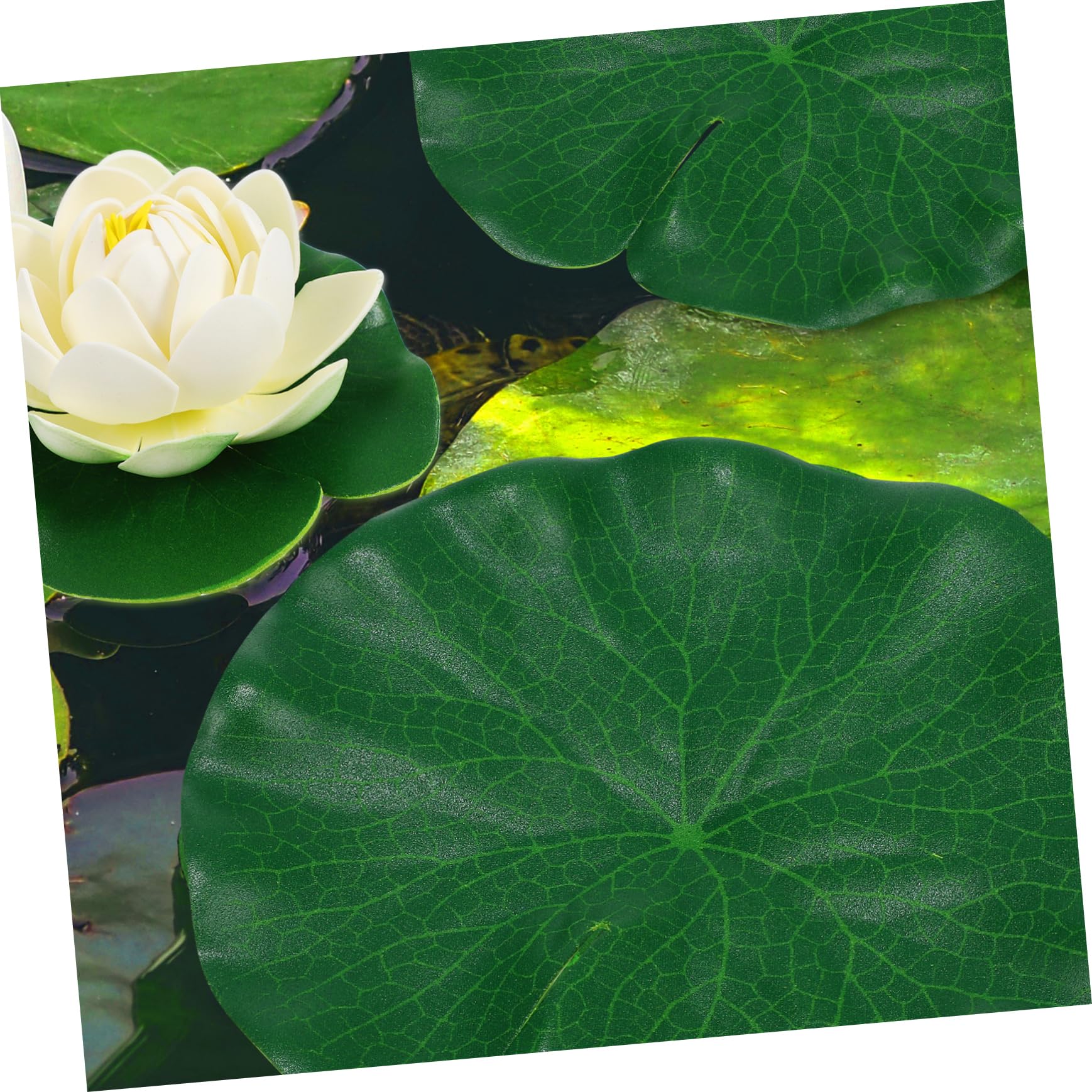 POPETPOP 5 Set Foglia Di Loto Simulata Falso Piscina Partire Piante D'acquario Galleggiante Accessori Per Laghetti Da Giardino Decorazione Dell'acquario Piante Acquatiche Eva 16 Pezzi * 5