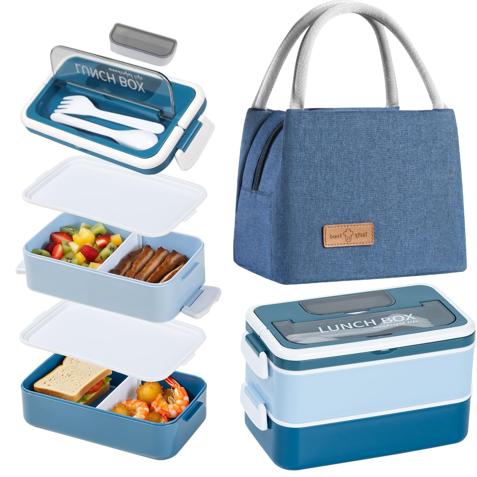 Set portapranzo isolato e borsa termica per uomo, borsa