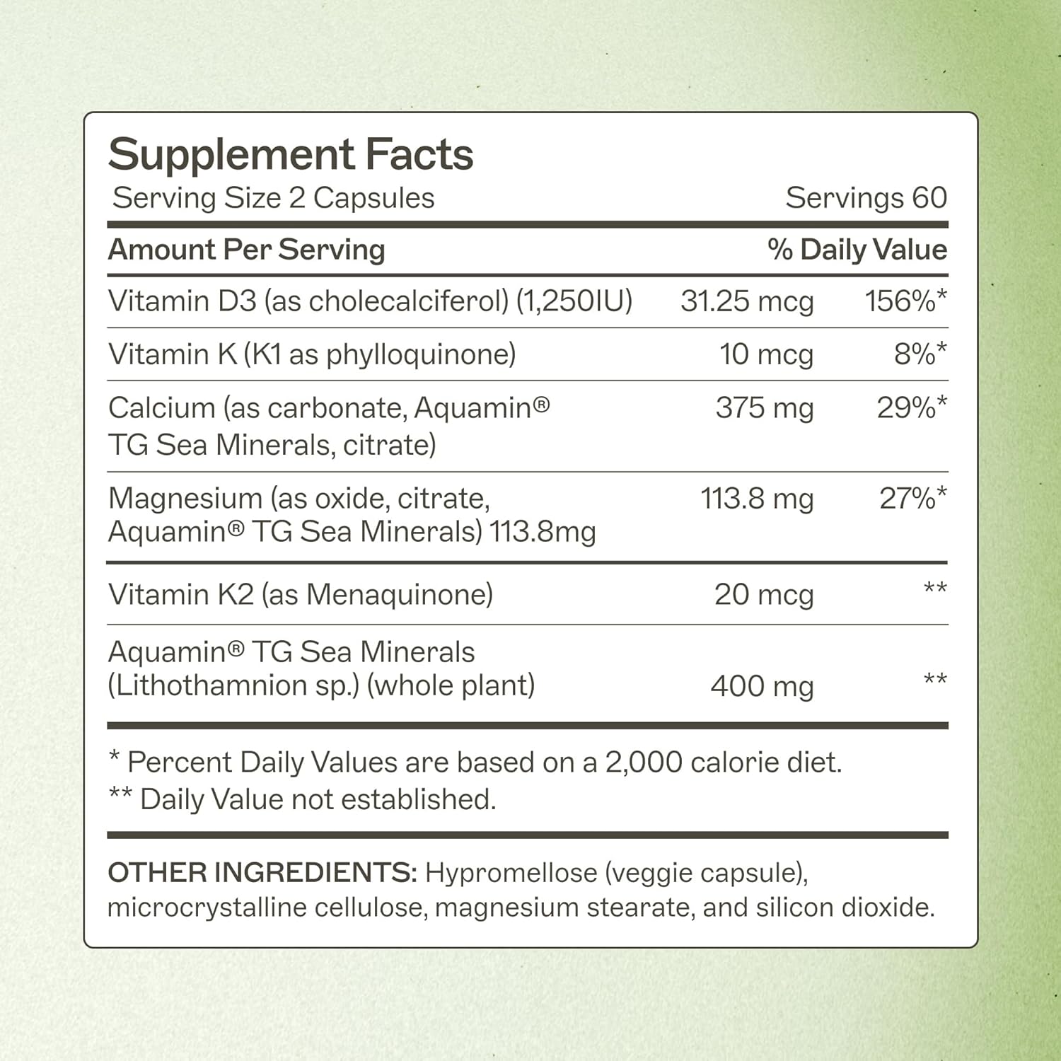 Amy Myers MD OsteoDura - Bone Growth & Flexibility Support Supplement - Calcium with Sea Minerals & Vitamin K2 - Bone Health Formula - 120 Capsules (60 Servings)
