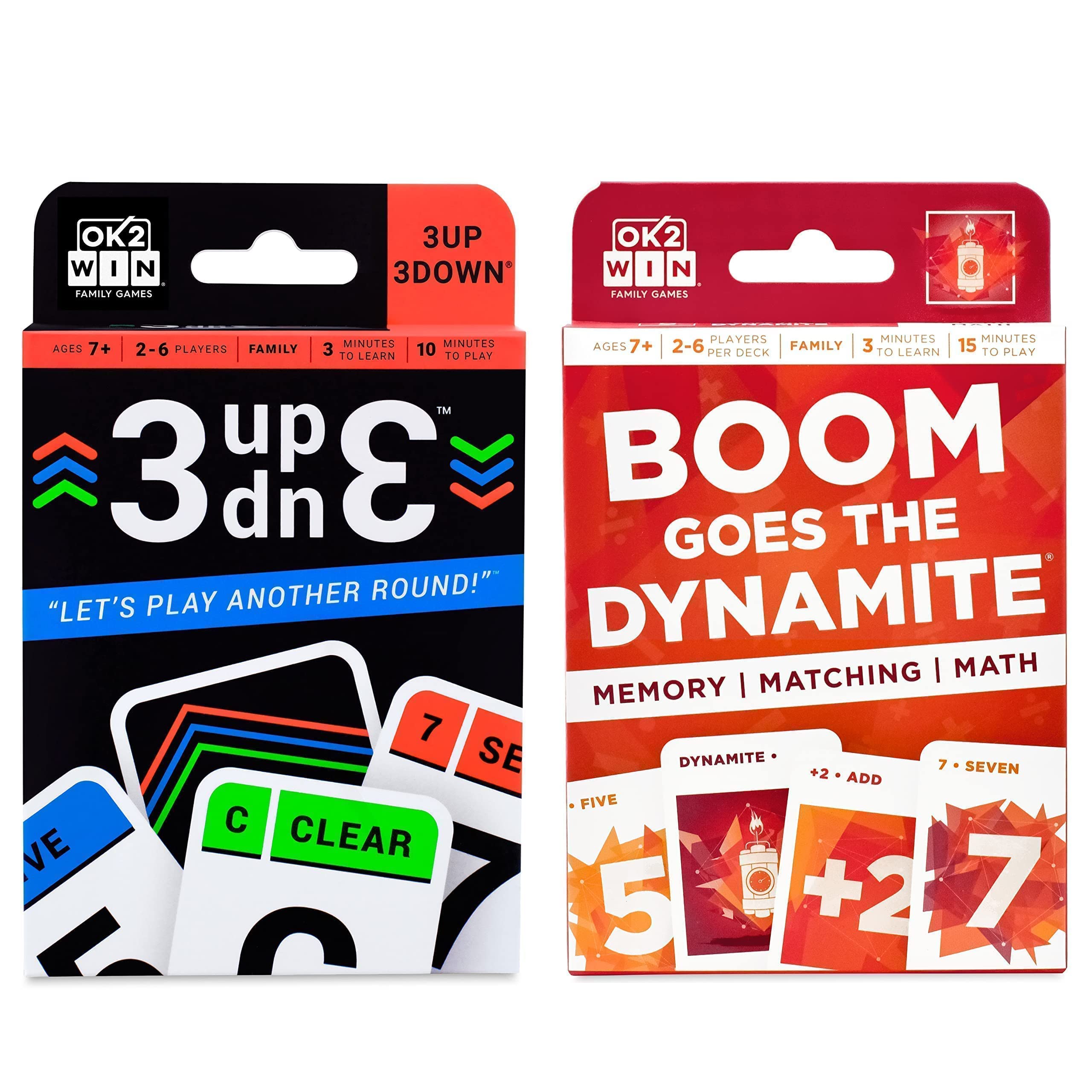 Amazon.com: 3UP 3DOWN Card Game and Boom Goes The Dynamite Card Game Bundle  : Toys & Games