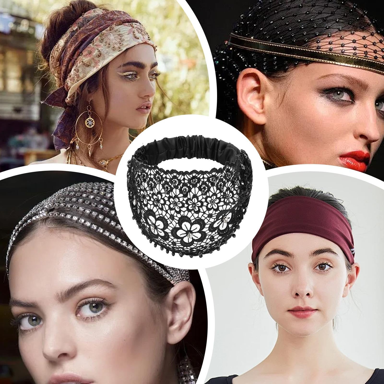 Fasce per capelli da donna boho vintage fiore (colore: C) (E