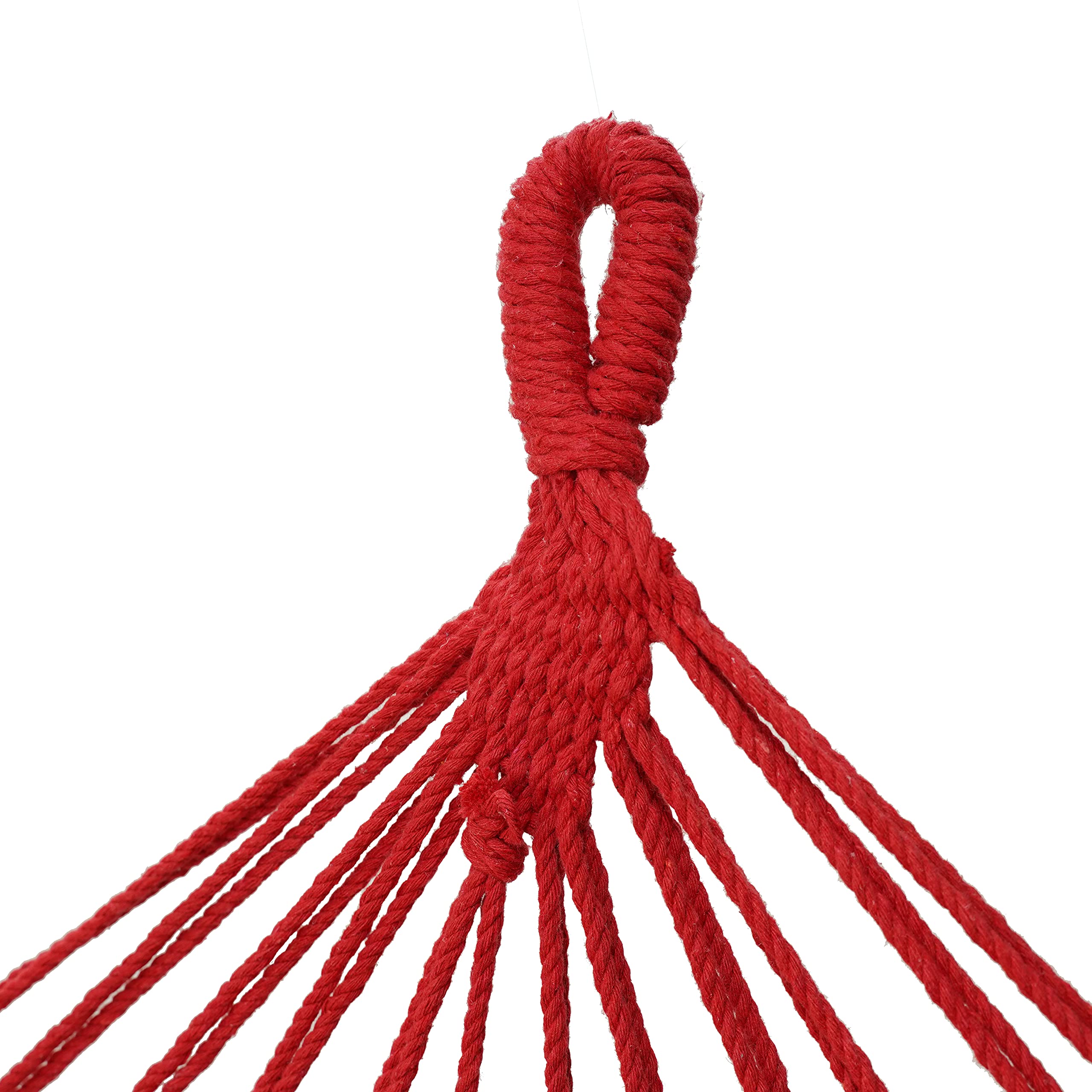Amaca da Giardino in Cotone 200x150 cm Arancione con Barre di Diffusione in Legno da 100 cm Sollevamento Carico di 150 kg