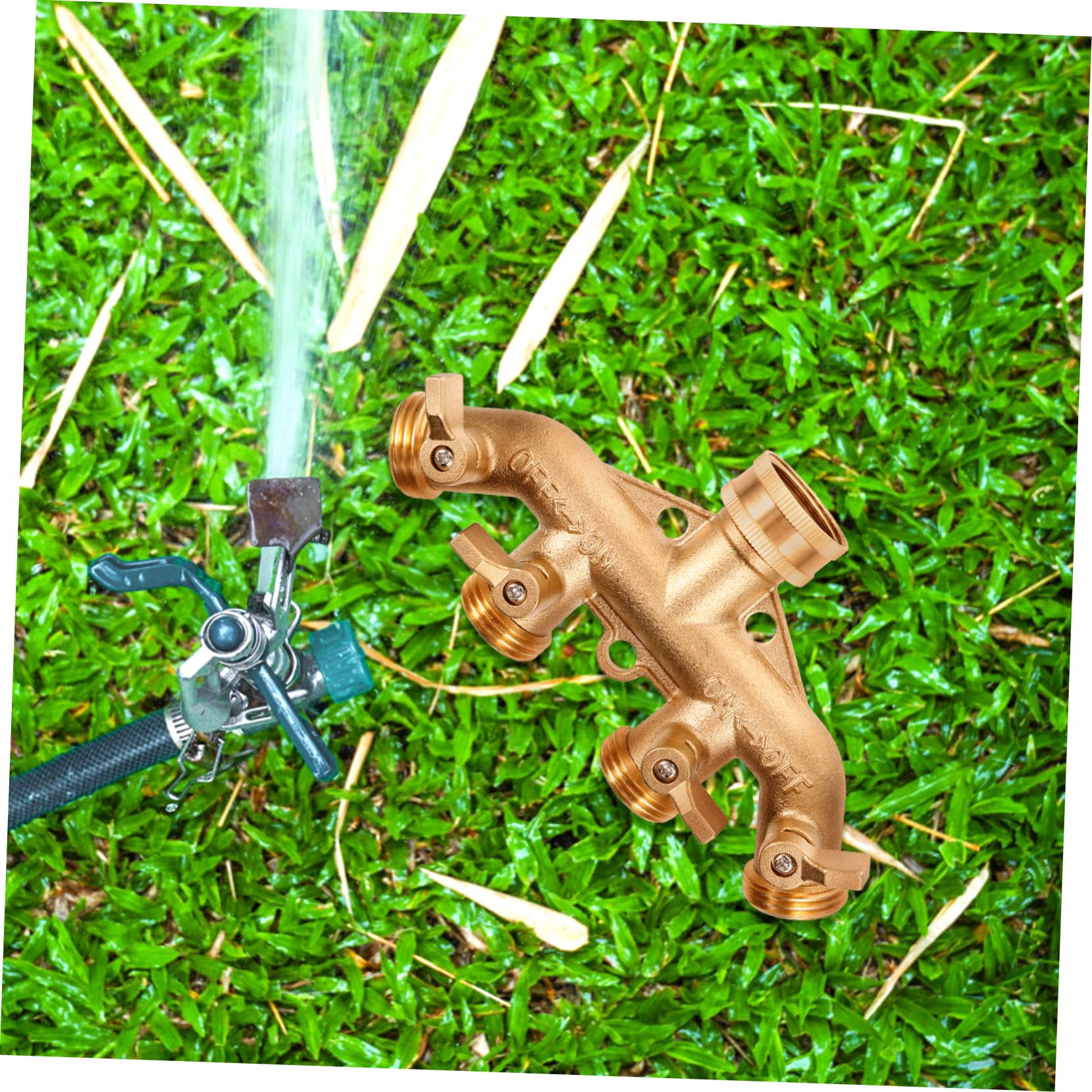 SHINEOFI Divisor de Manguera de 4 Vías Conexión de Agua, Adaptador de Conector para Riego de Jardín, Sistema de Manguera y Lavado de Automóvil
