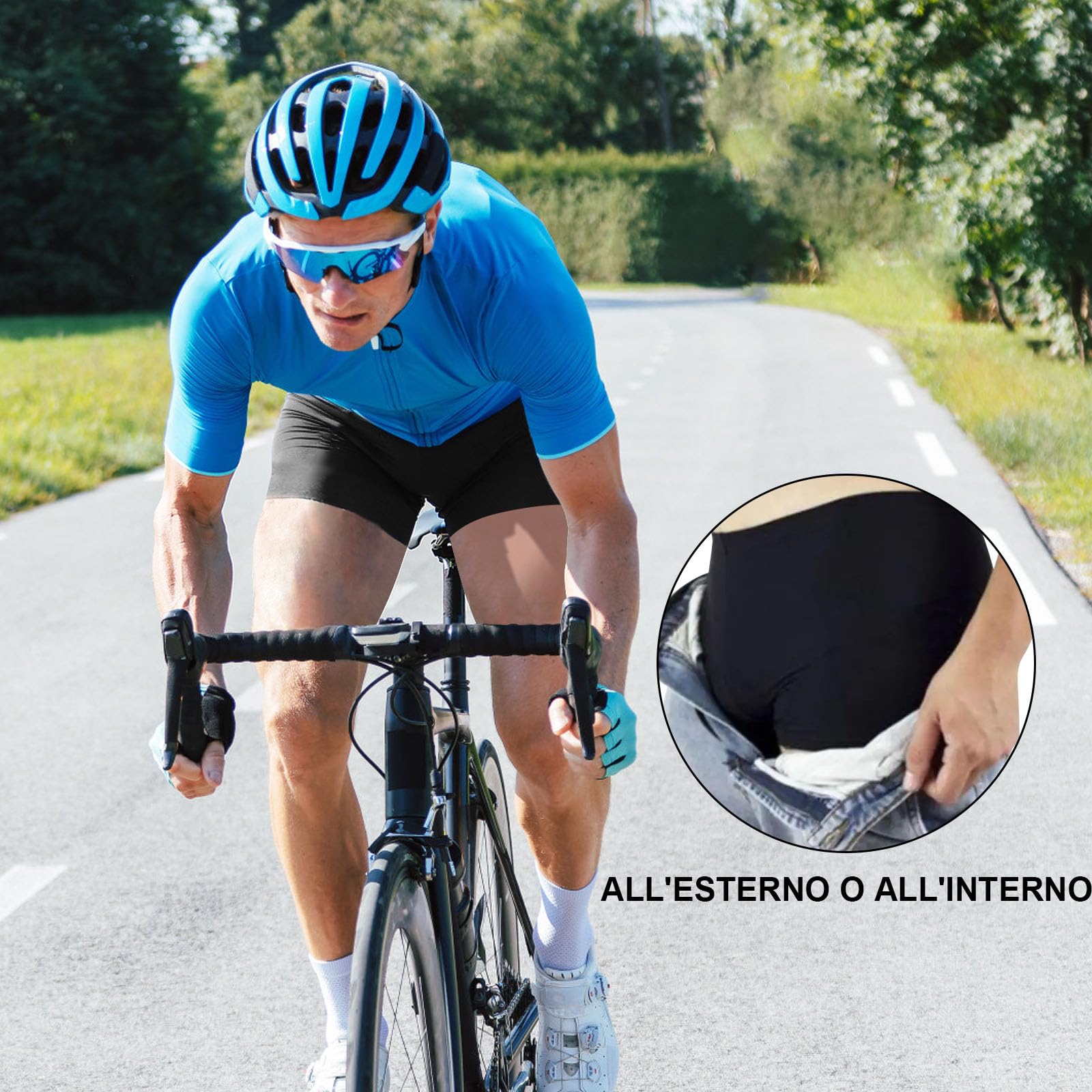 COTOP Pantaloncini MTB Uomo Pantaloncini da Ciclismo Bicicletta Imbottiti in 9D Gel Intimo Mutande Traspiranti ad Asciugatura Rapida Antiscivolo