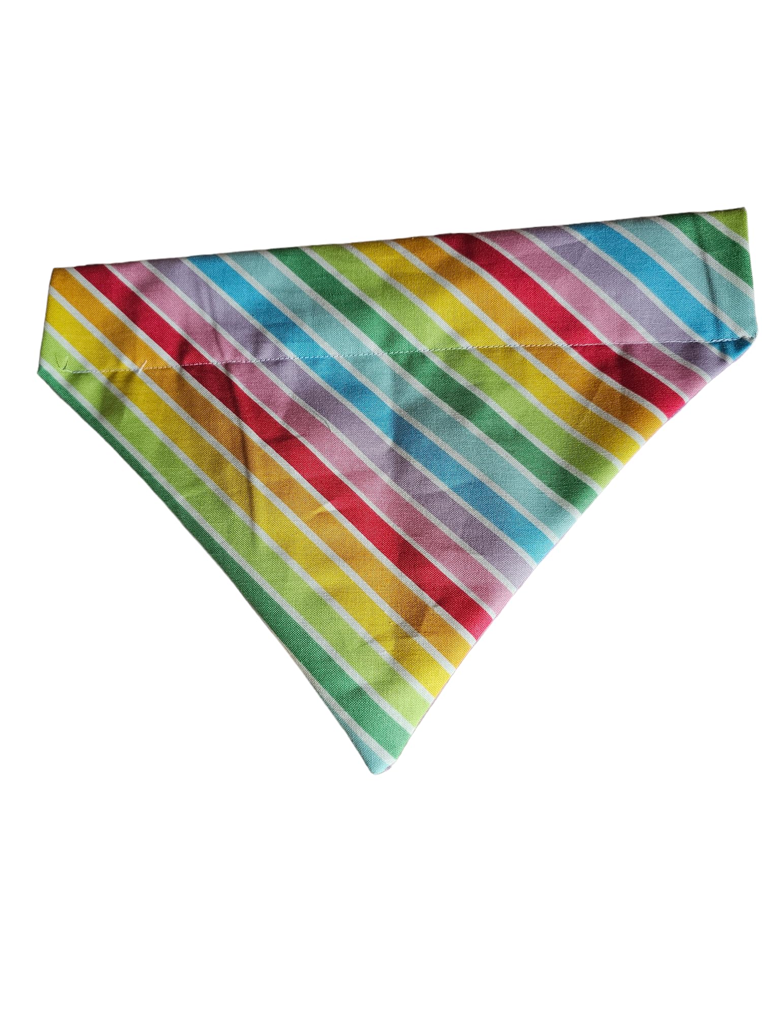 Rainbow Stripes Over the Collar Dog Bandana That Slips onto Their Existing Collar Size (Small)