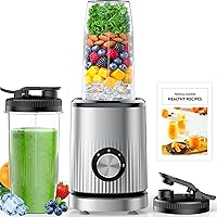 Turelar Portable Smoothie Blender: 20,000 RPM High-Power Personal Blender with 2x24oz Travel Cups for Shakes, Juices & Baby Food