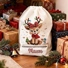 CALLIE Personalized Christmas Drawstring Gift Bags for Kids