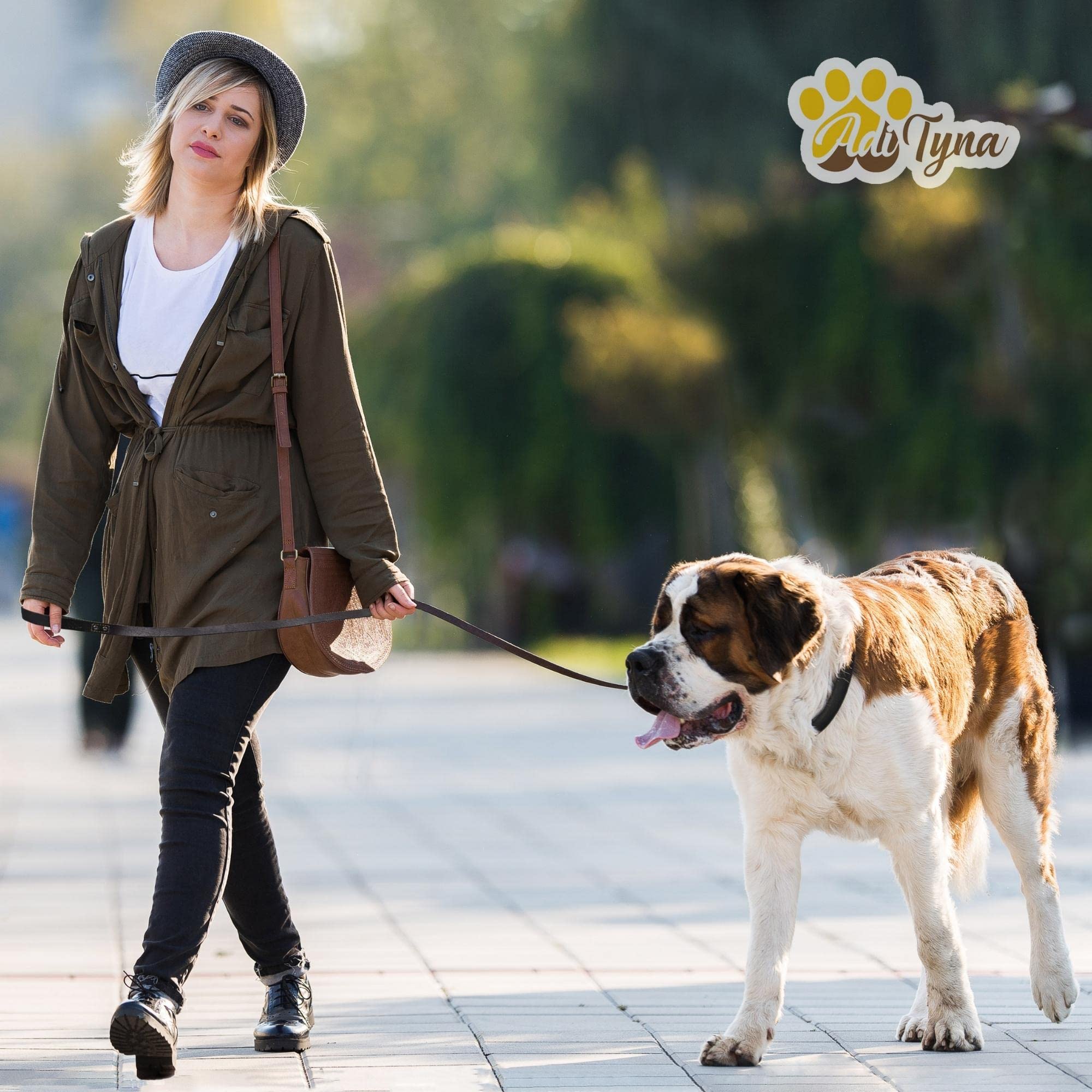 ADITYNA - Correa de cuero resistente para perro de 6 pies - Correa de cuero fuerte y suave para perros extragrandes, grandes y medianos - Correa de entrenamiento para perros (XL - 6 pies x 1 pulgada