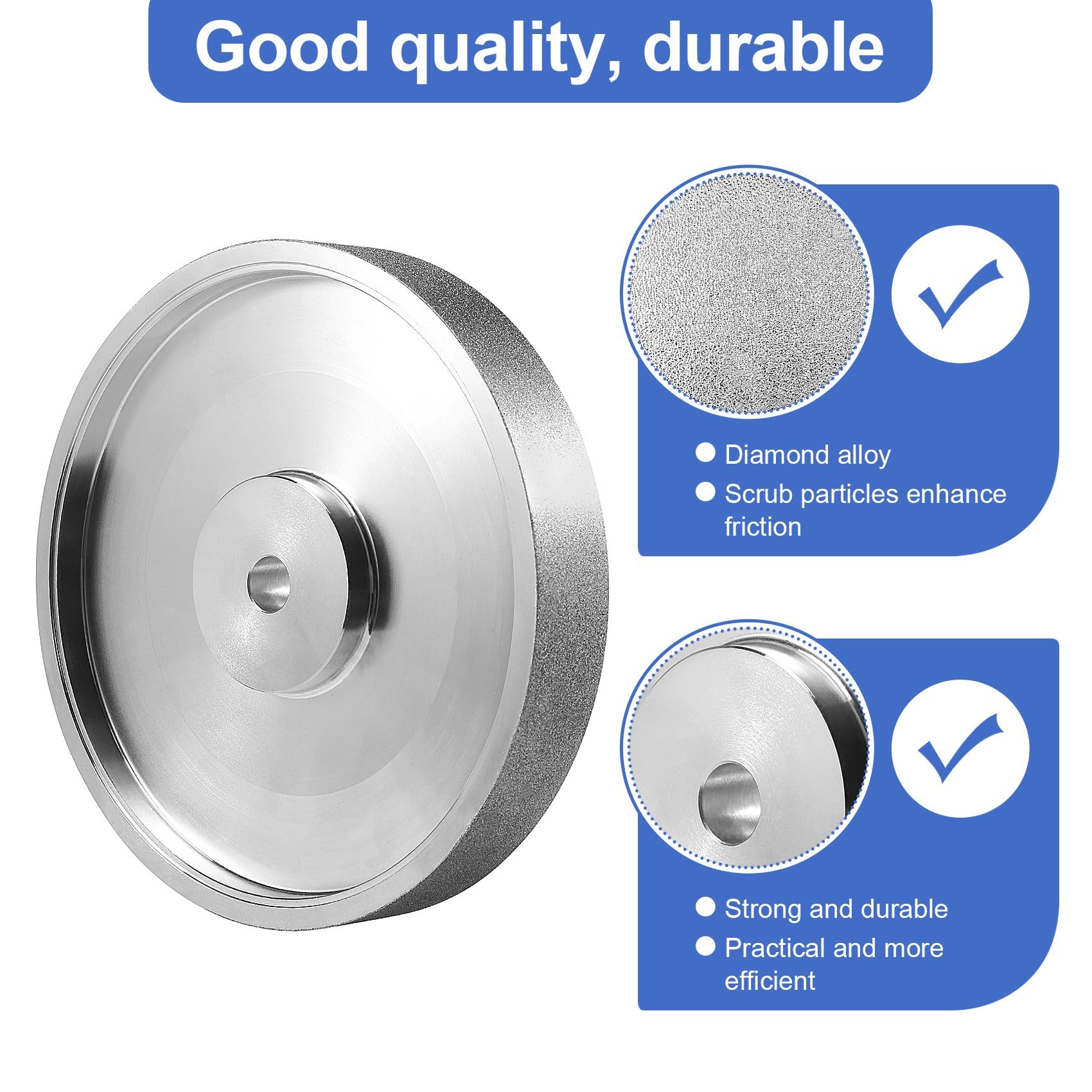 6 pulgadas de diámetro x 1 pulgada de ancho, con eje de 1/2 pulgada, rueda de molienda de diamante para afilar HSS, grano 240