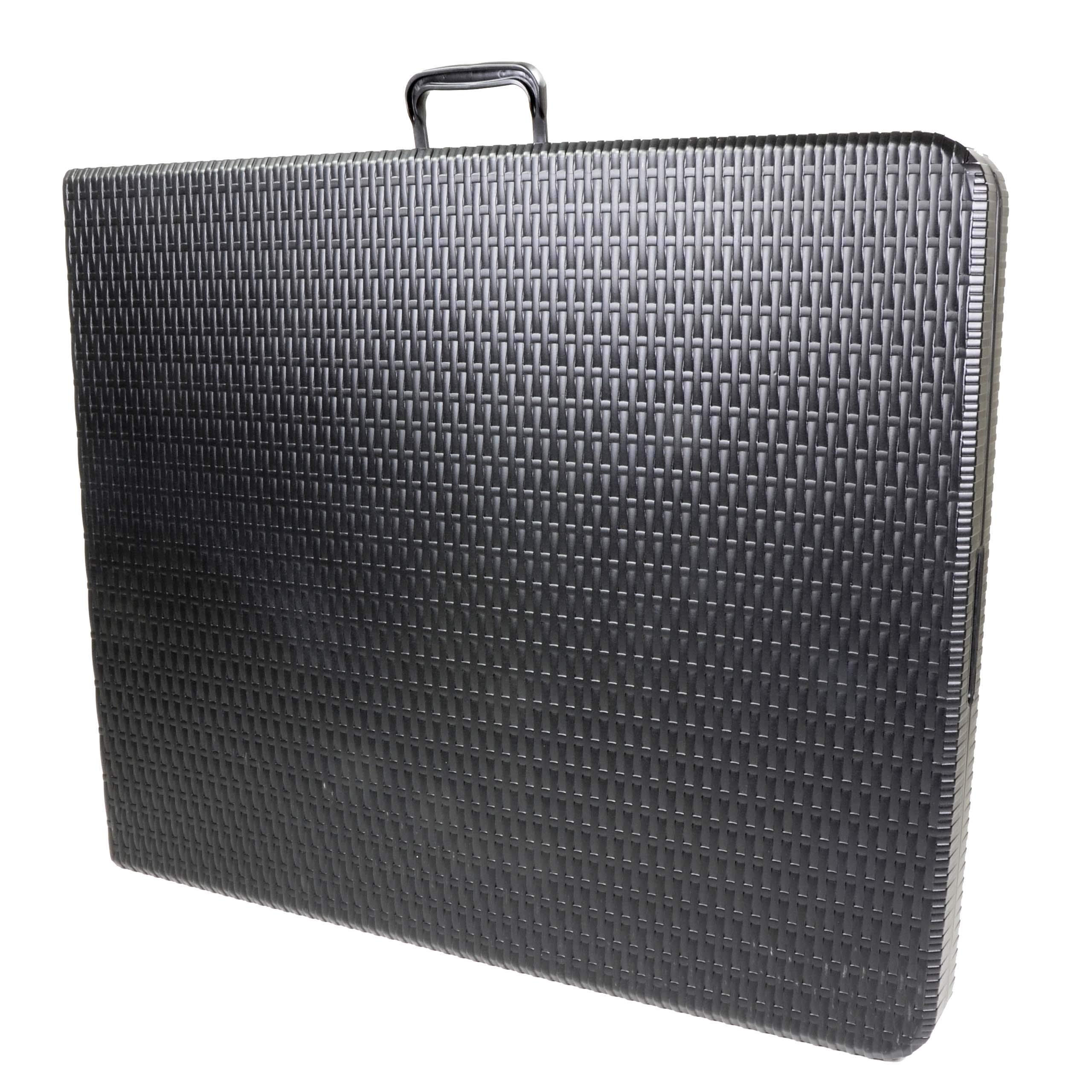 Bierzelt-Garnitur klappbar schwarz Rattan-Optik 180 cm 1 Tisch 2 Bänke