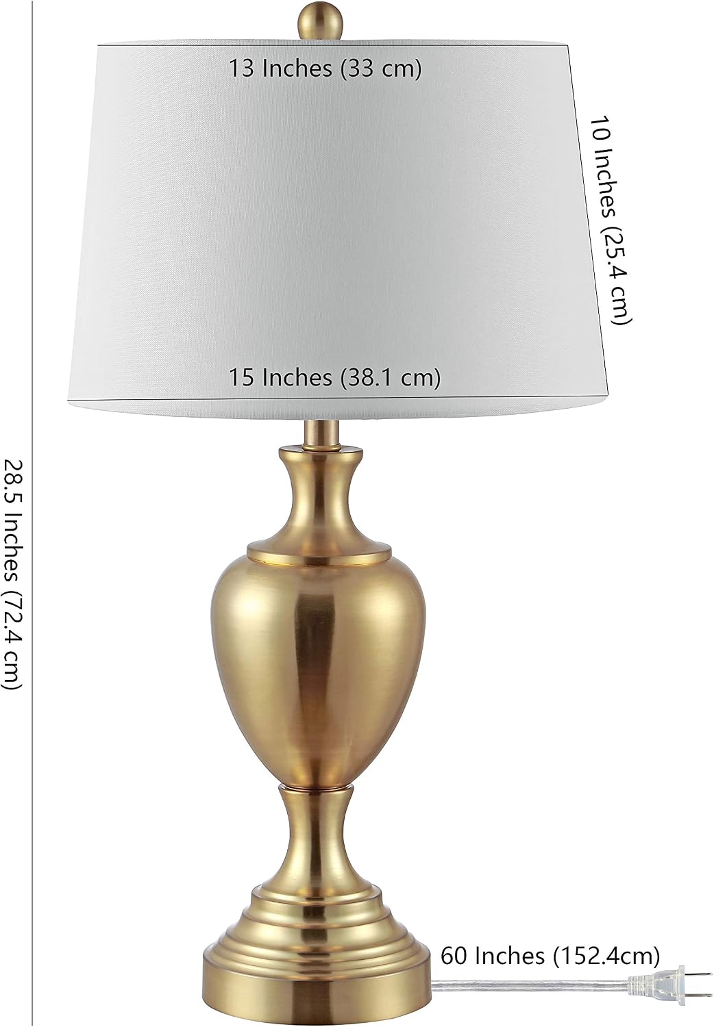 SAFAVIEH Lighting Collection Poppy Modern Contemporary Brass Iron 28-inch Bedroom Living Room Home Office Desk Nightstand Table Lamp (LED Bulb Included)