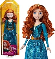 Disney Princess Merida Doll in Sparkling Fashion: Posable Brave Movie Doll with Removable Skirt, Tiara, Shoes & Brushable Hair
