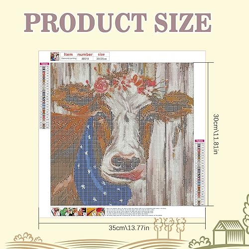 Miniatura 3 de antor Kits de pintura de diamantes 5D para adultos y niños, pintura de diamante de vaca, pintura de gemas con diamantes, pintura de gemas con