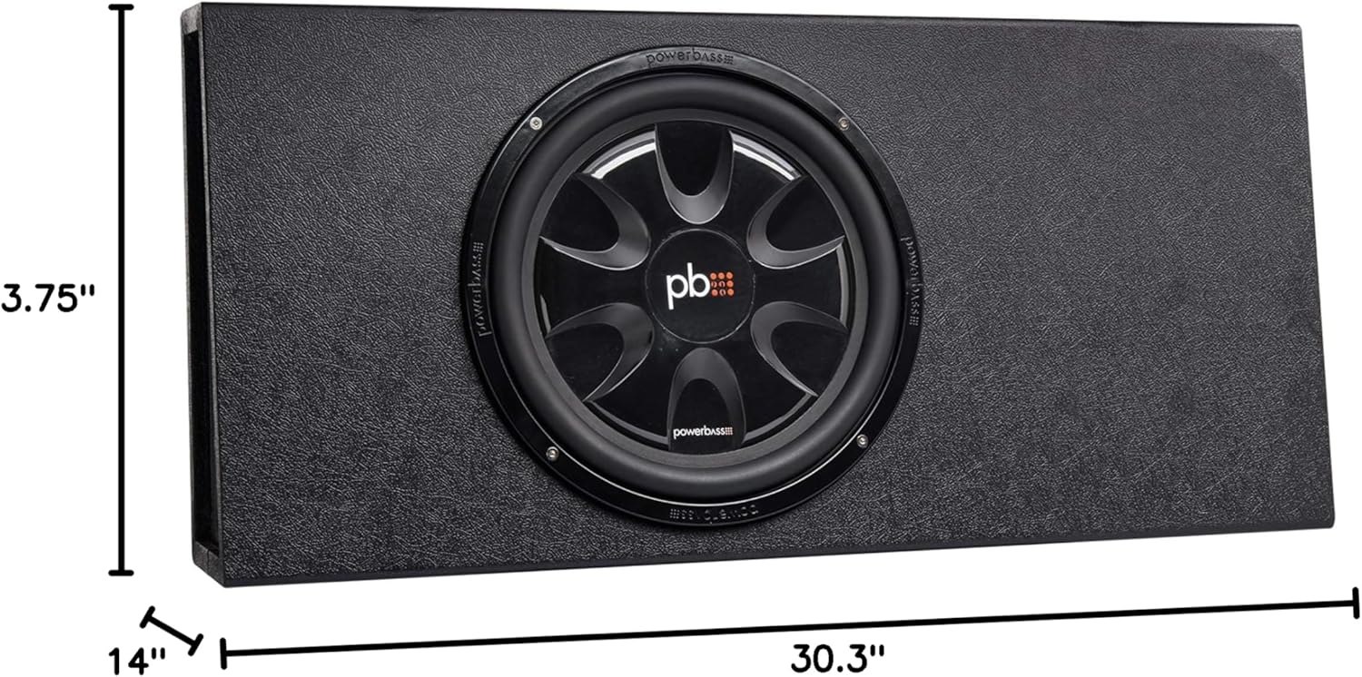 PowerBass Party Pack - Single 12" Subwoofer in Truck Enclosure with ASA3-300.2 Amplifier and Wiring Kit