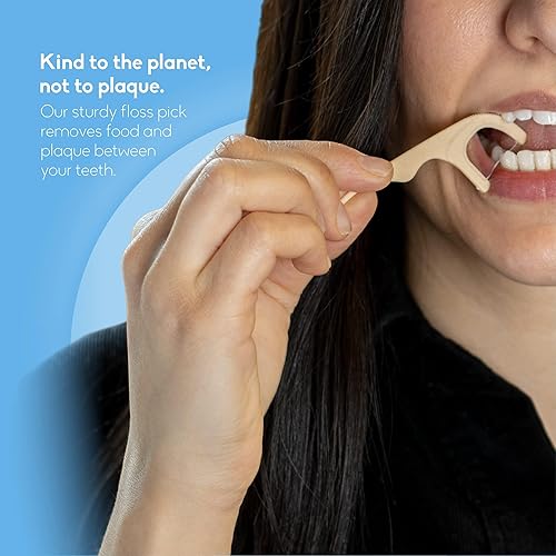Miniatura 3 de The Humble Co. Porta-hilo dental natural (200 unidades)  Hilo dental vegano, ecológico y sostenible para el cuidado bucal  Ayuda a eliminar la placa