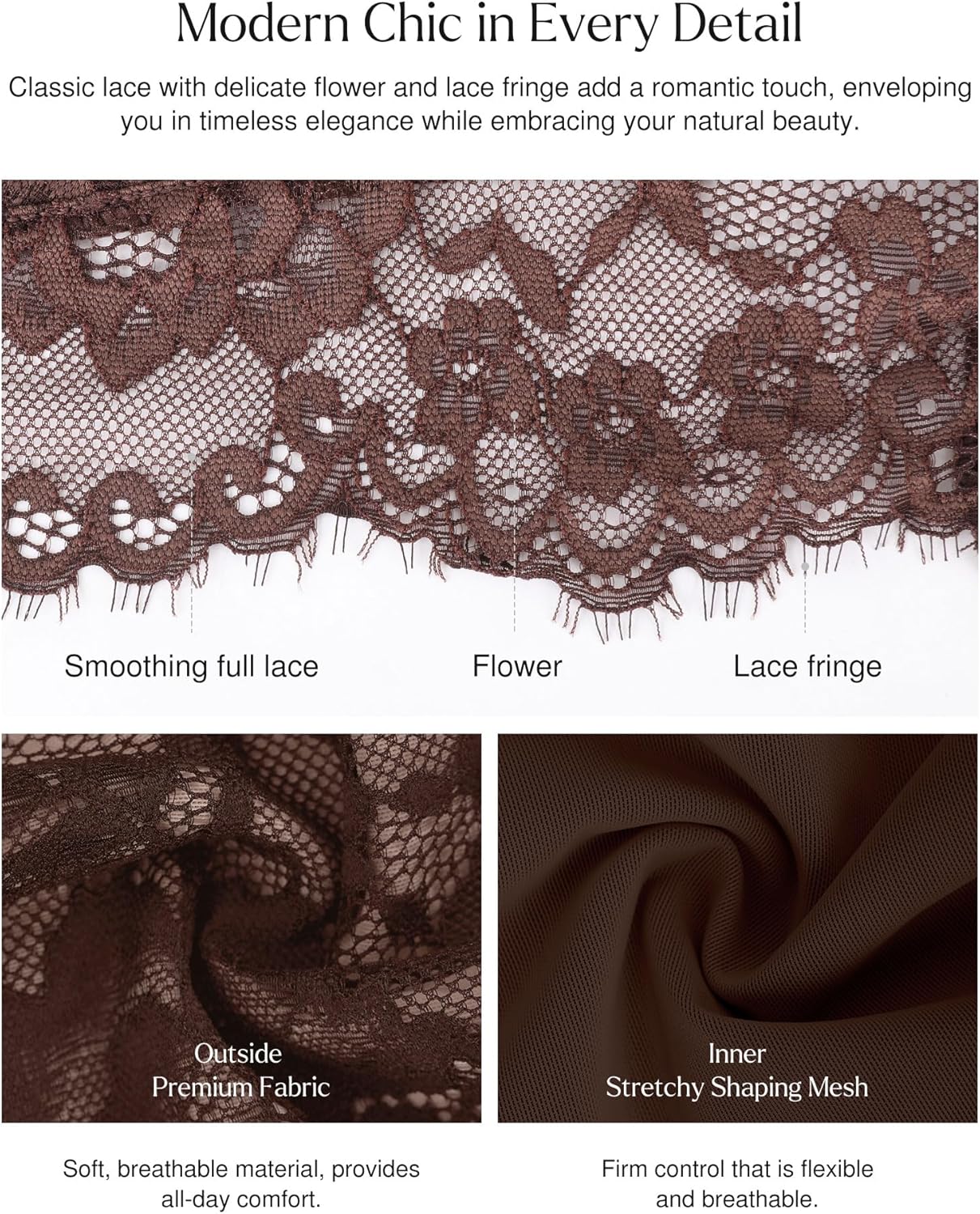 Popilush Shapewear Bodysuit V Neck Tummy Control Backless Lace Tank Tops Sleeveless Thong Bodysuit - Image 5