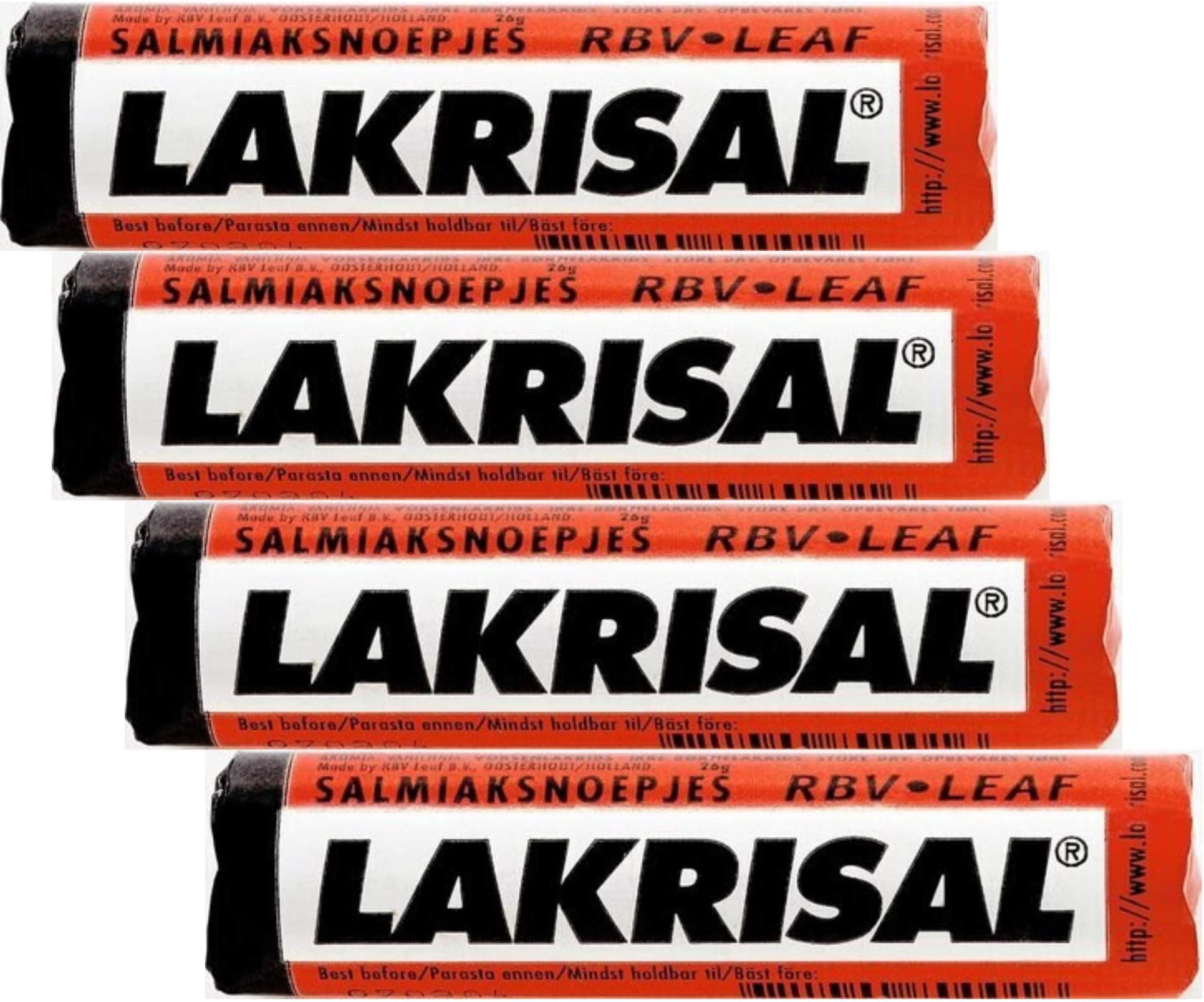 Lakrisal Licorice Candy Rolls - (Multi-Packs) - Salmiak Licorice Pastilles Roll (4-Pack)