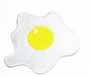HHO Fried Egg Sunny Fast Food Cartoon Patch Embroidered DIY Patches, Cute Applique Sew Iron on Kids Craft Patch for Bags Jackets Jeans Clothes