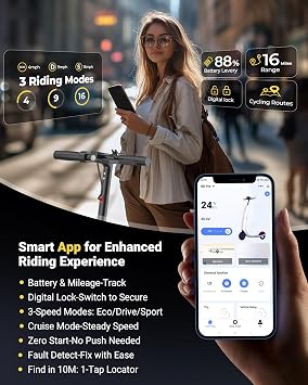MAXSHOT Electric Scooter for Adults, 8.5/10/14 Tires, 19/22Mph, 350W/500W Motor, 21-28 Miles Range, Folding E-Scooter with Dual Suspension,APP Contro