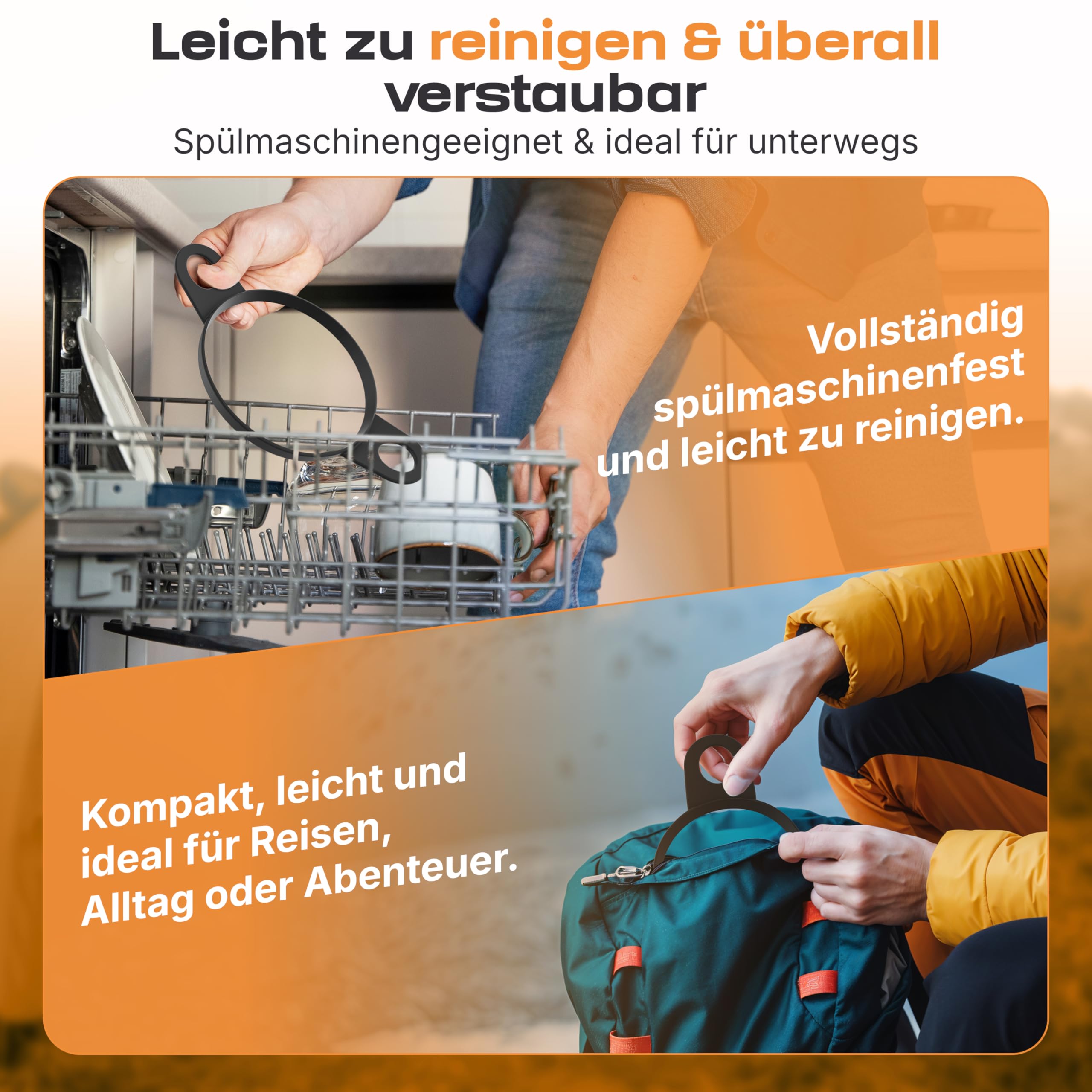 Silikon Haltegriff Zubehör für Omnia Campingbackofen – Hitzeschutz & sicherer Griff – Ideal für Camping, Vanlife & Wohnmobil – Spülmaschinenfest – kompatibel mit Omnia, Enders Vamo & Crivit